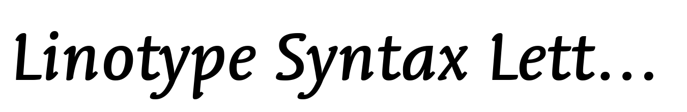 Linotype Syntax Letter Medium Italic